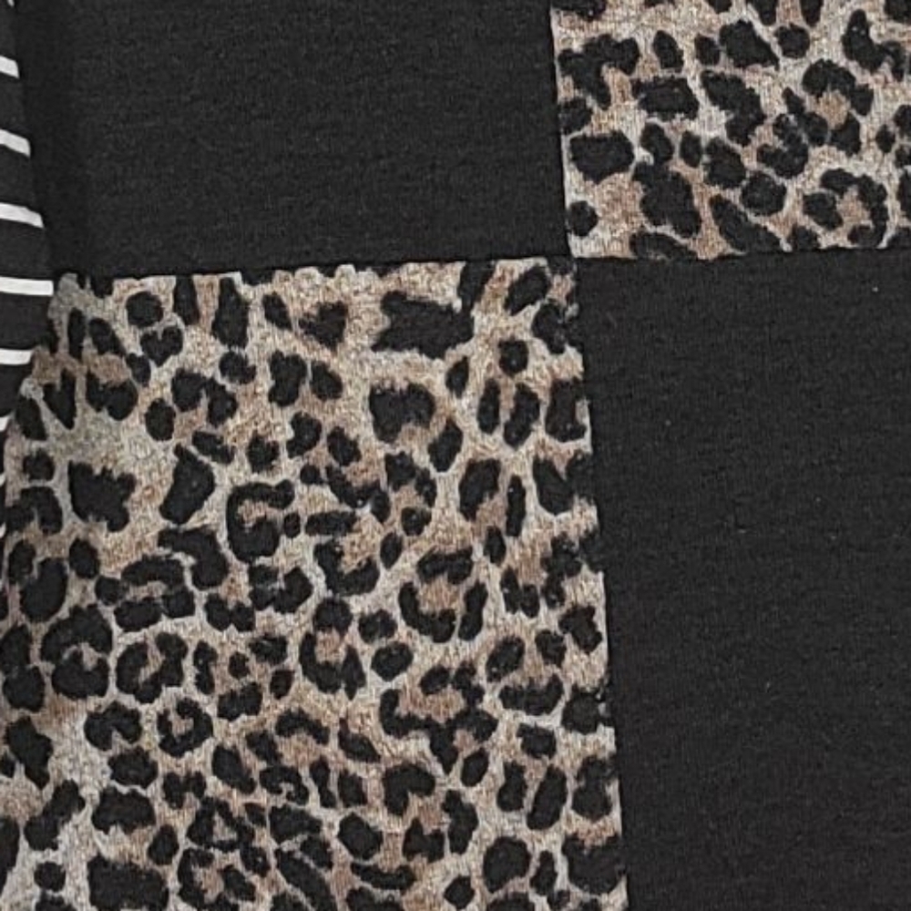 Bibi Animal Print Colorblock Sweater - Picture 2 of 3